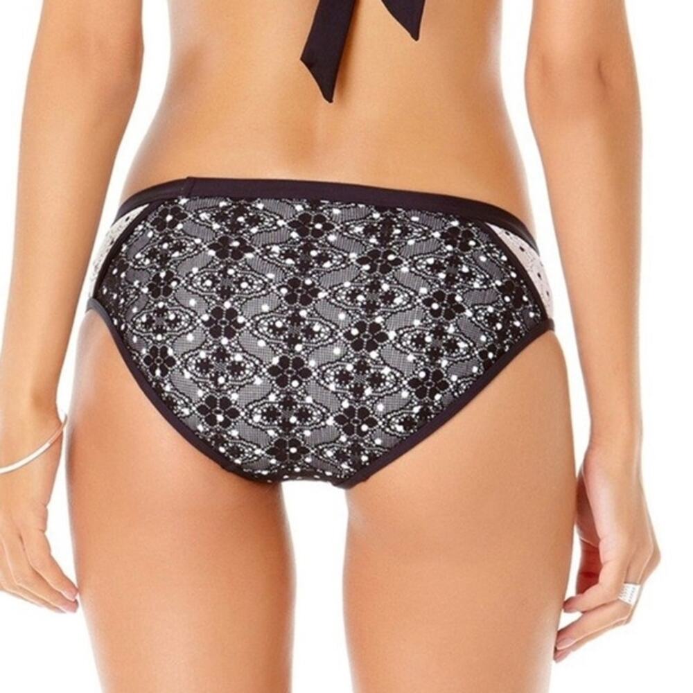 NWT Anne Cole White Black Crochet Lace Print Bikini Bottoms XS - Picture 4 of 10